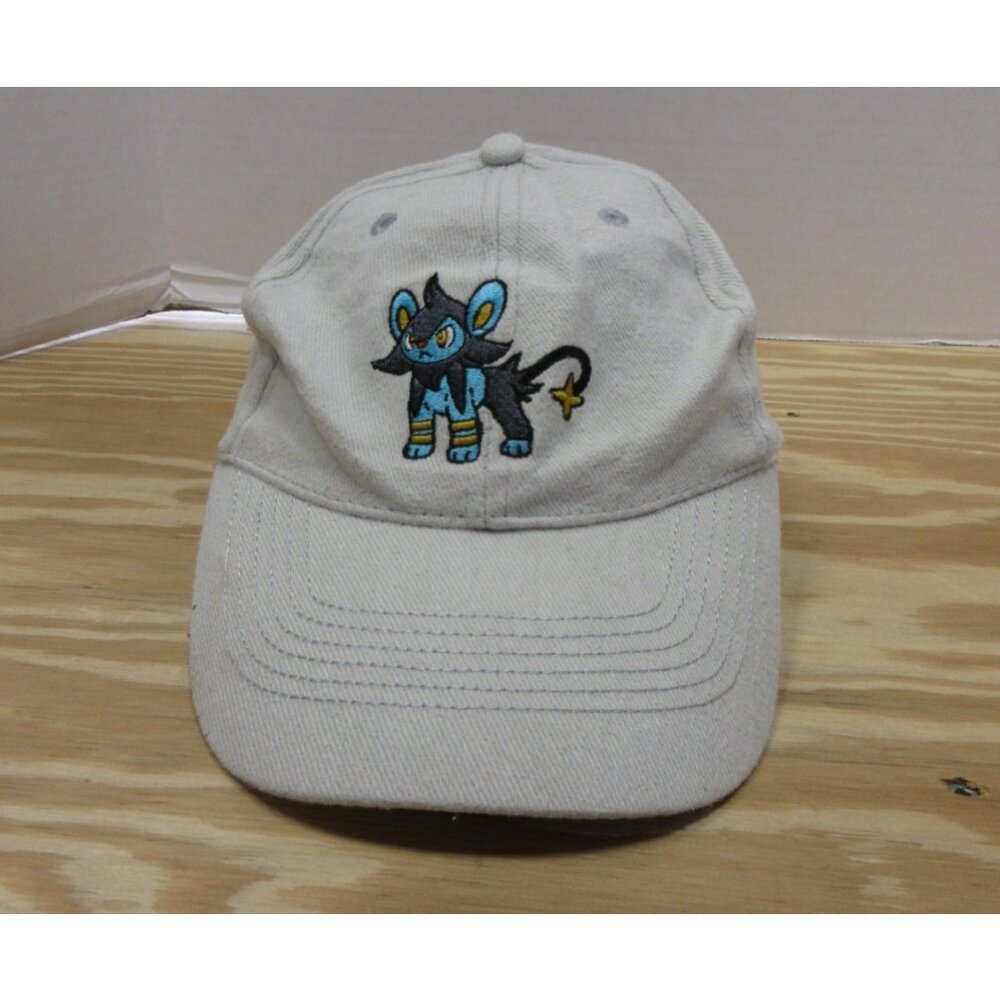 Pokemon Hat Cap Hook & Loop Cream Luxray Organized Play 2007 Dad Y2K *